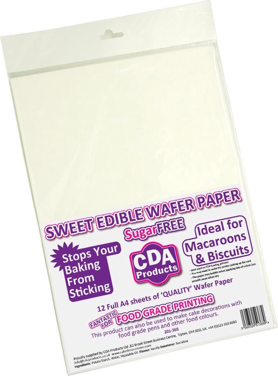 Eetbare Ouwel Vellen A4 - 12st - eetpapier|Wafer paper | bol.com