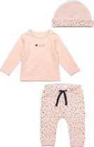 Noppies  SET (3delig) Broek en Muts Peach met stip en Shirt Yvon - Maat 56