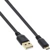 USB Micro B naar USB-A platte kabel - USB2.0 - tot 2A / zwart - 0,50 meter
