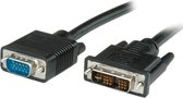 Value 11995449 video kabel adapter 5 m VGA (D-Sub) DVI-A Black