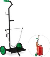Relaxdays gasflestrolley - gasflessenwagen - steekwagen voor gasflessen - verstelbaar