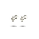 Twice As Nice Oorbellen in zilver, ruit met 4 bolletjes