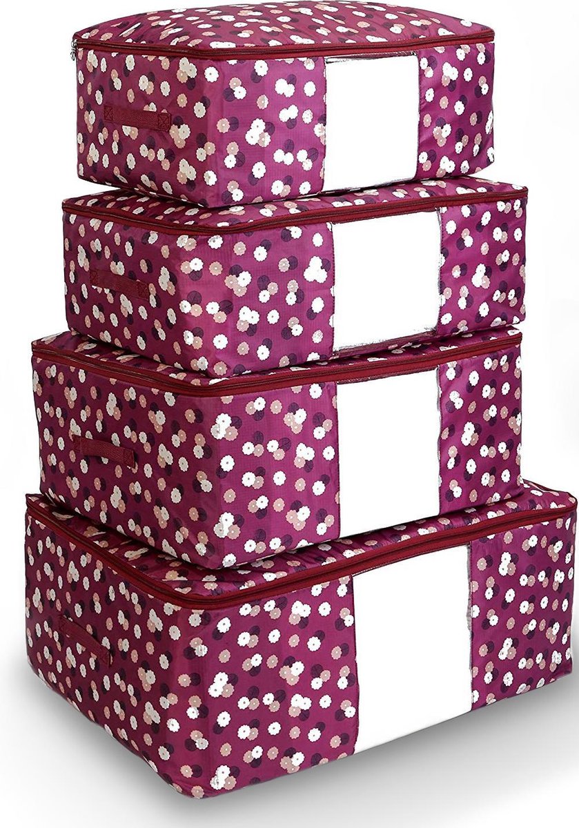 75L grote opbergzakken, 2 stuks kleding opbergzakken met ritsen Heavy Duty Oxford doek bewegende zakken waterdichte onderbed opbergtas voor kleding, dekens, kussens, beddengoed