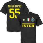 Inter Milan Nagatomo 55 Team T-Shirt - Zwart  - XXXXL