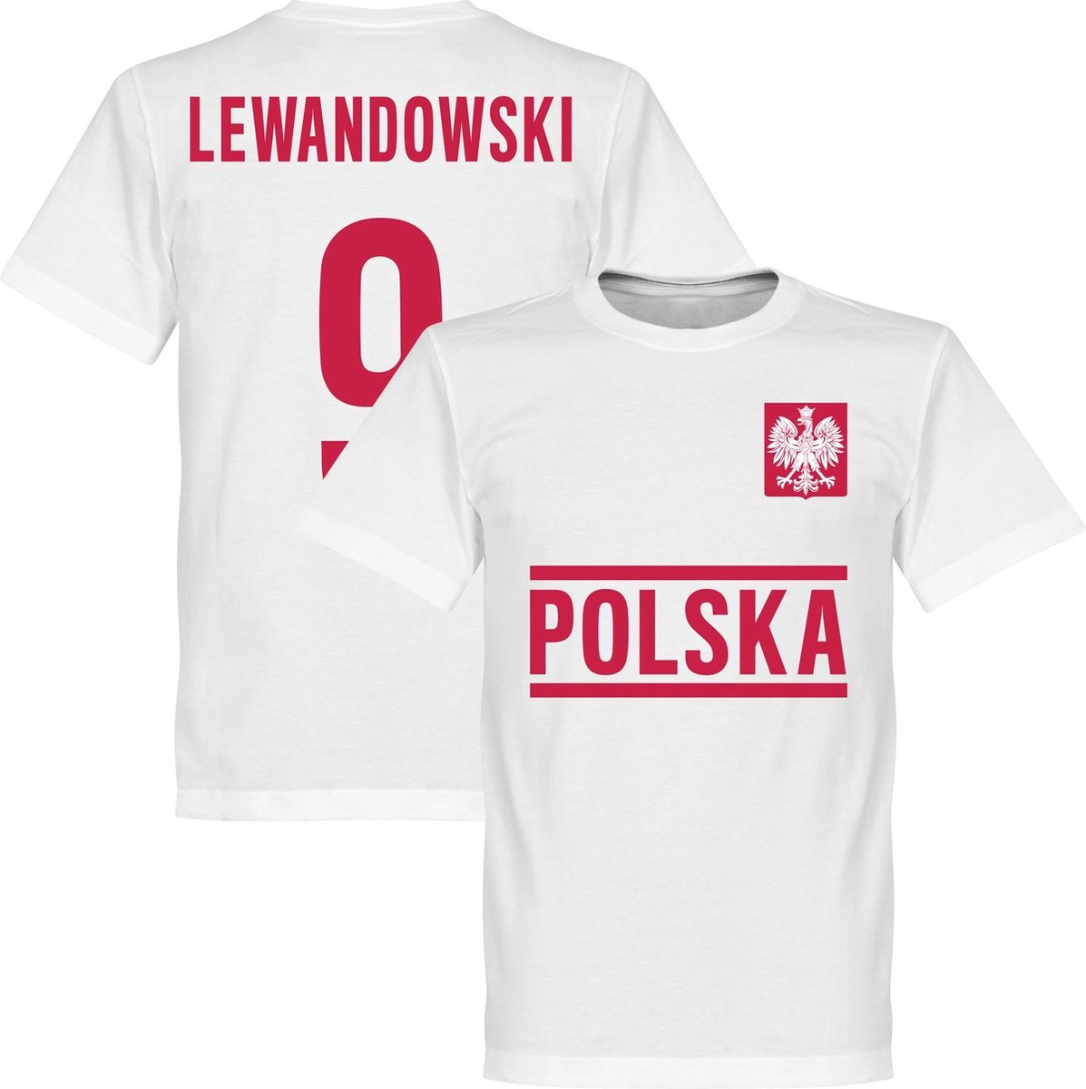 Polen Lewandowski 9 Team T-Shirt - Wit - Kinderen - 116