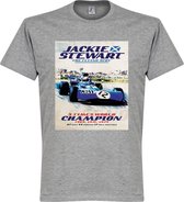 Jackie Stewart Poster T-Shirt - Grijs - XL