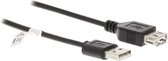 USB naar USB verlengkabel - USB2.0 - tot 2A / zwart - 0,50 meter