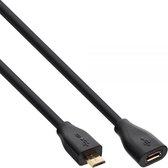InLine Premium USB Micro B naar USB Micro B verlengkabel - USB2.0 - tot 2A / zwart - 2 meter