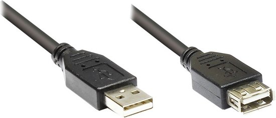 USB naar USB verlengkabel - USB2.0 - tot 3A / zwart - 3 meter | bol.com