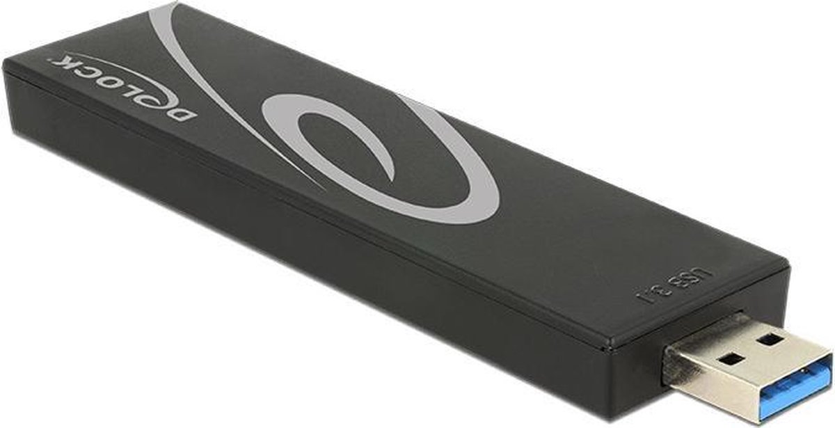 DeLOCK externe behuizing voor M.2 SSD (max. 80mm) - USB3.1 / zwart