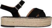 Sacha - Dames - Zwarte sandalen met plateau zool - Maat 40