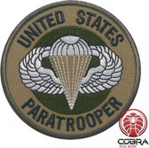 United States Paratrooper geborduurde militaire Kaki patch embleem met velcro