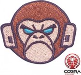 Tactical Monkey dark bruine geborduurde motiverende patch embleem met velcro