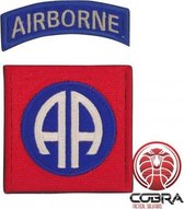 Geborduurd embleem van 82nd Airborne Division Rood blauw met klittenband