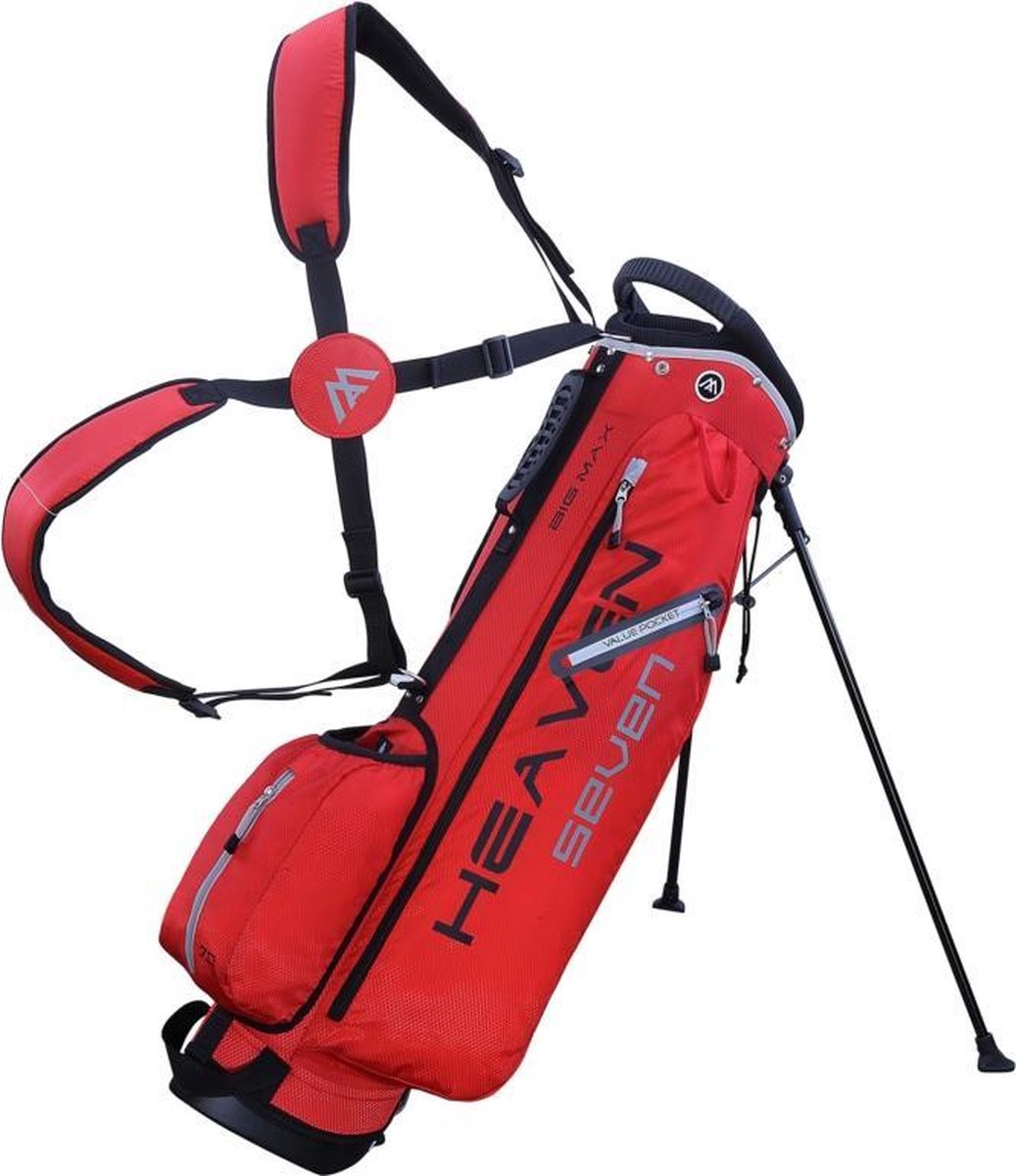 Big Max Heaven Seven golf draagtas - standbag (rood-zilver)
