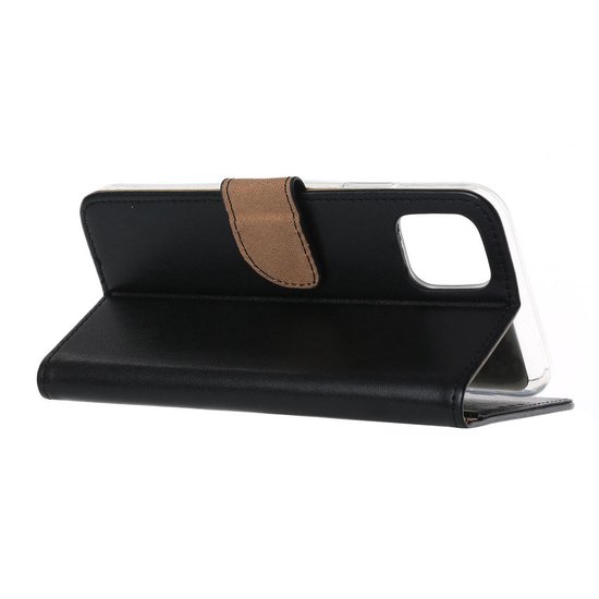 Bookcase Geschikt voor: iPhone 11 Pro - zwart - portemonee hoesje + 2X Tempered Glass Screenprotector