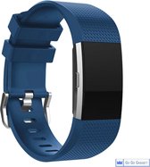 Horloge band | geschikt voor de Fitbit Charge 2 | siliconen sport armband| activity tracker | cyan | large