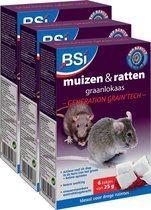 BSI - Generation Grain'Tech: Graantjeslokaas tegen muizen - Muizengif - Raffenvergif - 450 g (3x150g)