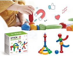 Stick-O Basic Set - Magnetisch Bouwspeelgoed - 20-delig - Montessori Speelgoed - vanaf 18 maanden