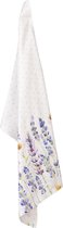 Clayre & Eef Torchon 50x70 cm Violet Blanc Coton Lavande Torchon de cuisine