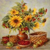 Diamond painting - Boeket zonnebloemen in vaas - 30x20cm