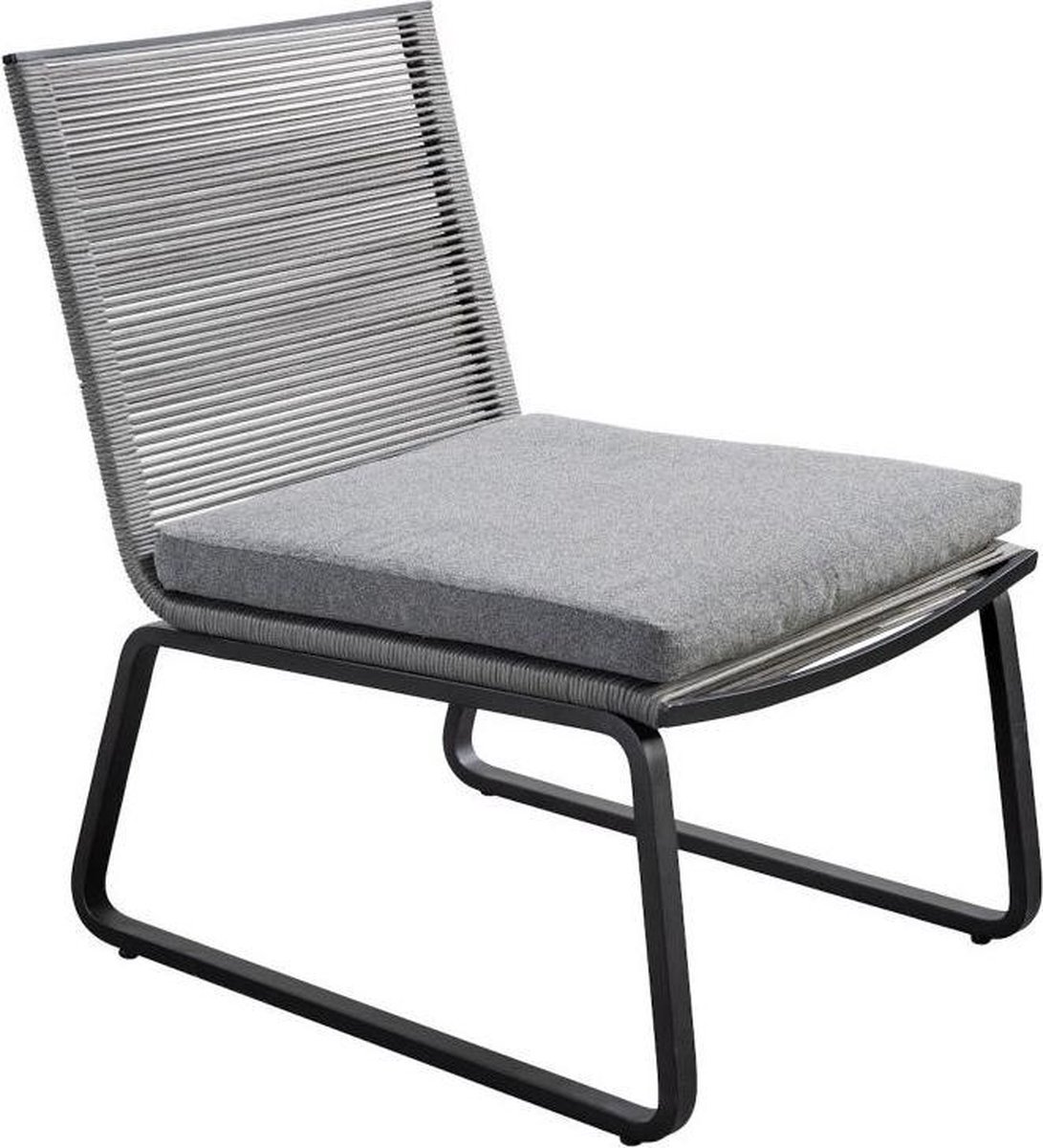 Yoi - Kome lounge chair alu black/rope dark grey/kurai