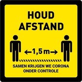 Waarschuwings vloersticker - houd afstand - antislip - supergrip - vierkant - 400 mm - COVID-19 - Corona