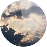Schilderij - Zonsondergang Door De Wolken Natuur Landschappen - Wit - 80 X 80 Cm Zonsondergang Door De Wolken | Wanddecoratie | 80cm X 80cm | Schilderij | Foto Op Plexiglas | Natuu