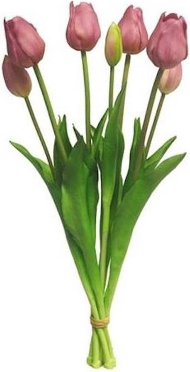 Buitengewoon Boet Tulpen Kunstbloemen - Bos met 7 stuks - Roze