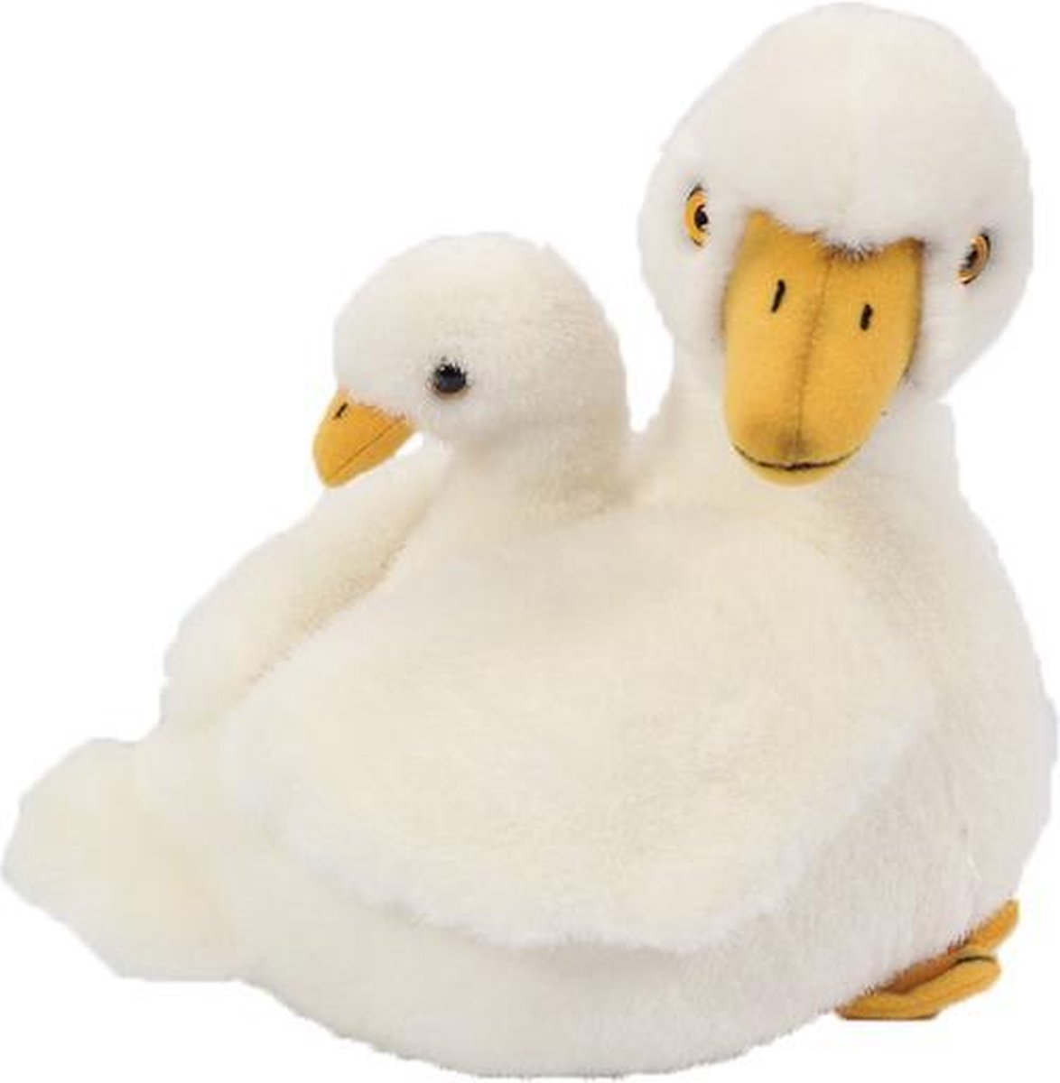 PIA Soft Toys - Pluche Knuffeldier - Eend zittend met baby kuiken - 23 cm