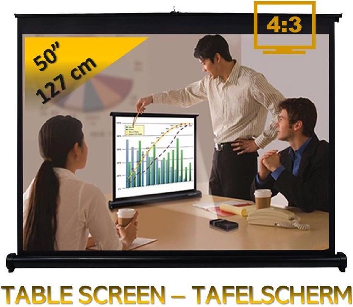 Tafelscherm 50" - 127cm (diagonaal) - 4:3 - beamer/projectie scherm | bol