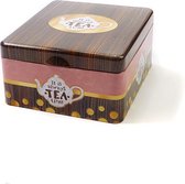 Theedoos - 4 vakken - Scharnierdeksel - Tea Time