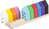 lineair telraam - houten telraam - Lupo Toys - Houten huizen