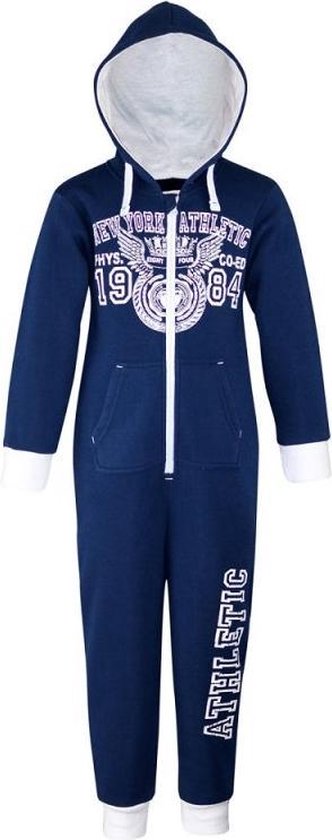 Jogging onesie huispak blauw - maat 92/98 - meisjes jumpsuit