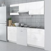 Keuken kasten set-200 cm-hoogglans wit 5- delig