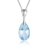 Montebello Ketting Pia DZ523H - Swarovski® Druppel - 925 Zilver Gerhod. - 16mm - 50cm