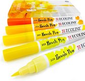 Ecoline “Geel” Brushpennen set van 5   in een Zipperbag