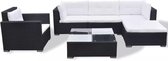Tuin Loungeset Zwart (Incl LW Fleece deken) - Lounge bank tuin - Tuinbank - Loungebank - Tuinset - Tafelset tuin - Bistroset