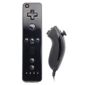Controller & Nunchuk Geschikt voor Wii & Wii U met Motion Plus - Zwart