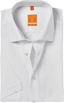 Redmond modern fit overhemd - korte mouw - wit - Strijkvriendelijk - Boordmaat: 37/38