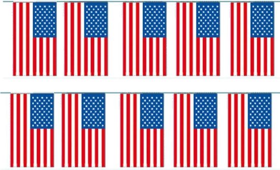 G spade Gematigd 2x Papieren slinger Amerika 4 meter - Amerikaanse vlag - USA Supporter  feestartikelen... | bol.com