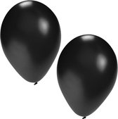 Bellatio Decorations ballonnen - 100 stuks - zwart - 27 cm - helium of lucht - verjaardag / versiering