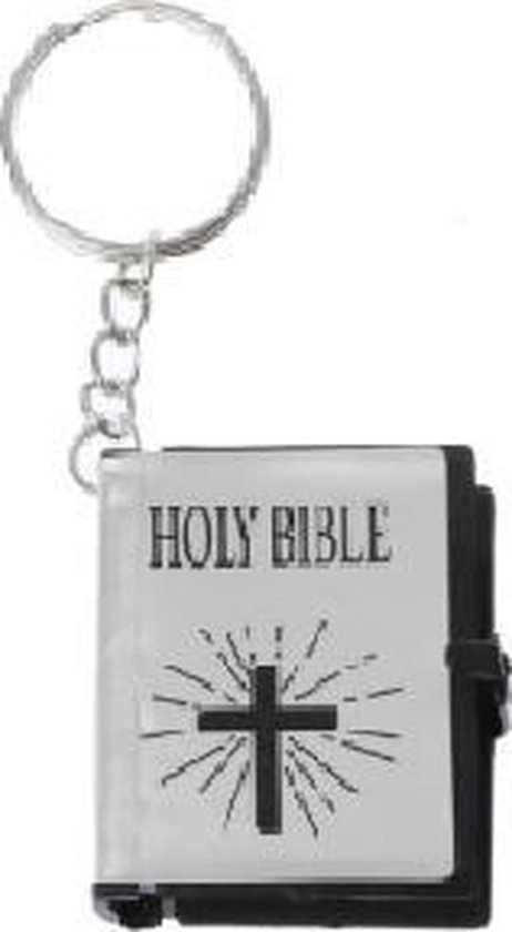 Akyol - Holy Bible zilver sleutelhanger - bijbel - kerk - geloof - cadeau -  jezus -... | bol.com