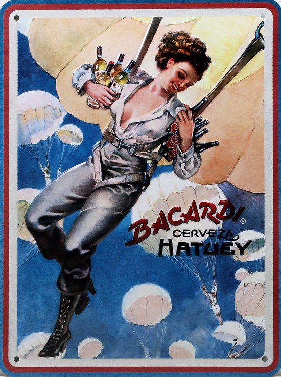 Wandbord - Bacardi Cerveza Hatuey - 15 x 20 cm