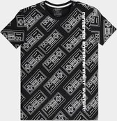 Nintendo Nintendo Heren Tshirt -2XL- NES All Over Print Zwart