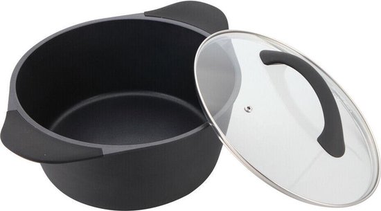Gegoten aluminium pan met glazen deksel Steelpan Ø 24 cm | bol.com