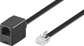 RJ12 - RJ12 telefoon verlengkabel / zwart - 5 meter