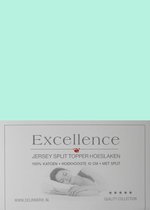Excellence Jersey Split Topper Hoeslaken - Tweepersoons - 160x200/210 cm - Mint Green