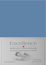 Excellence Jersey Split Topper Hoeslaken - Tweepersoons - 140x200/210 cm - Blue