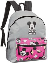 Mickey Mouse Rugzak rugtas grijs met roze